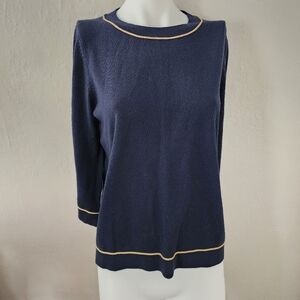 Boden Navy and Gold Sweater Size 10
